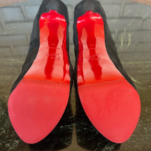 Christian Louboutin Mesh & Suede Platform Booties - Picture 5 of 10